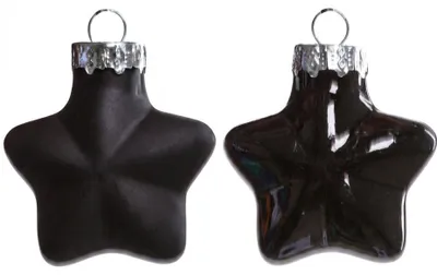 Produktbild von TrendLine Weihnachtskugeln Glas-Sterne 4 cm schwarz 12 Stück