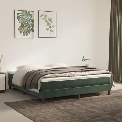 Produktbild von Boxspringbett Dunkelgrün 160x200 cm Samt , Klassische Betten Design 2024