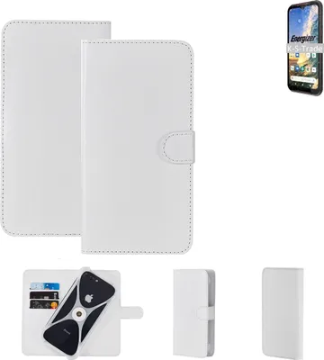 Produktbild von K-S-Trade Handy Hülle Schutz Hülle kompatibel mit Energizer Hard Case H620S Cover Case Bookstyle Bumper weiß 1x