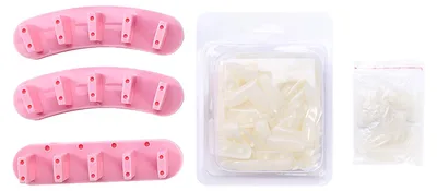 Obrázek produktu pro 1 sada odnímatelných stojánků na cvičení nehtového umění, 100 kusů špiček, růžové
