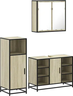 Obrázek produktu pro vidaXL 3dílná sada koupelnového nábytku Sonoma dubový výrobek ze dřeva
