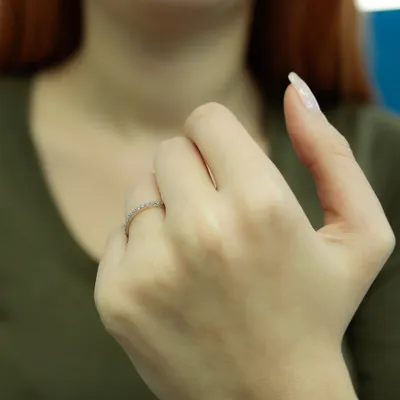 Produktbild von 0,15 Carat Diamant halbrund Memoire Ring 14 Karat Weißgold - 50 (15,90 mm)