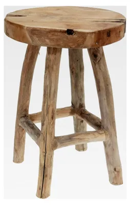 Produktbild von Teakholz Hocker 42 cm - Stabiler Sitzhocker und Blumenständer