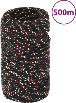 Produktbild von The Living Store Bootsseil Schwarz 2 mm 500 m Polypropylen