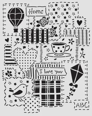 Immagine prodotto di Sagoma "Family - Patchwork", 20 x 25 cm