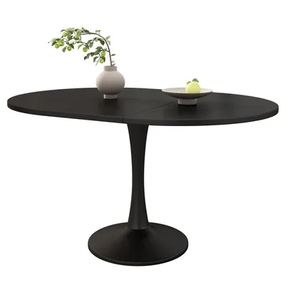 Immagine prodotto di okwish Tavolo da pranzo allungabile, tavolo ovale, tavolino da salotto, nero