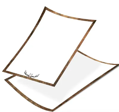 Produktbild von DIN A4 Briefpapier braun weiß rustikal Hirsch Holz 25 St100 Blatt