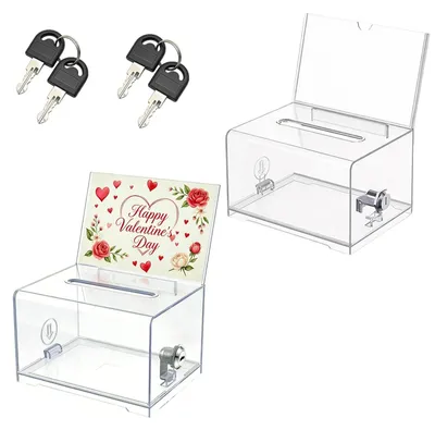 Image de Solidchoice - Boîte distributeur en acrylique, verrouillable avec clé, lot de 2 pièces