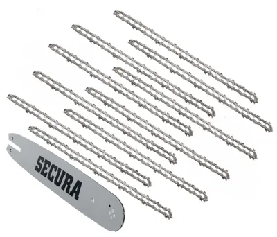 Produktbild von SECURA 10x Sägekette +Schwert 3/8 1,1mm 52 35cm HM passend Makita DUC353 DUC353Z