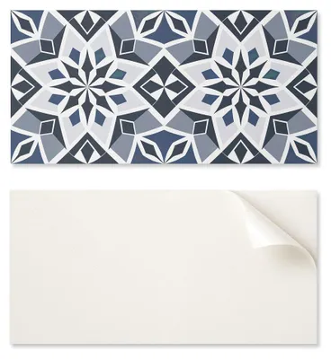 Obrázek produktu pro Vinylová deska s dekorativním povrchem, vhodná do kuchyně nebo koupelny, rozměry 100 x 50 cm, geometrický květinový vzor