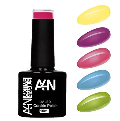 Produktbild von NEON STYLE Gelpolish 5er Set UV Nagellacke in der Pinselflasche 10ml hochpigmentierte und deckende Farben. Bis zu 4 Wochen schöne Fingernägel