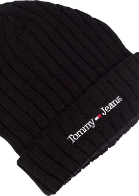 Image de TOMMY JEANS - Men's ribbed beanie with linear logo  - Size One size