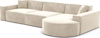 Produktbild von Samtstoff L-Form Sofa Brevia Creme Rechts