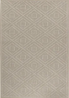 Produktbild von Villa Möbel Pativa Terrasse, Garten-Teppich, Outdoorteppich, Rauten Design, Farbe:Beige, Grösse:140x200 cm