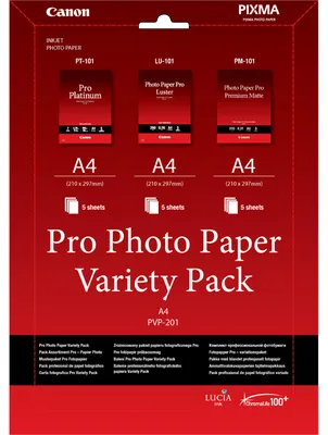 Produktbild von Canon PVP-201 Auswahl Professionelles Fotopapier A4 – 15 Blatt, Laser/Inkjet, A4, Weiß, 15 Blätter, PIXMA MP272 PIXMA MP480 PIXMA MP490 PIXMA MP499 PIXMA MP600 PIXMA MP640 PIXMA MX455 PIXMA MX474..., 210 mm
