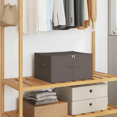 Produktbild von Möbel Aufbewahrungsbox Vliesstoff 43 x 34 x 23 cm 33,6 L Grau - Aufbewahrungsboxen &50218
