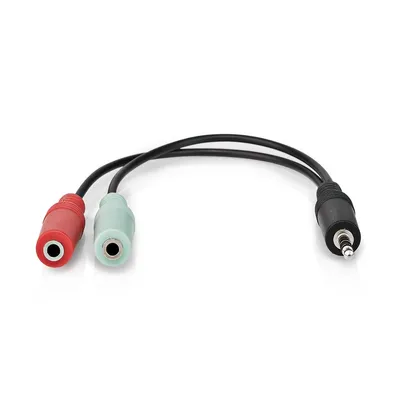 Immagine prodotto di Cavo audio stereo Nedis - 3,5 mm maschio - 2x 3,5 mm femmina - Nichelato - 0,20 m - Rotondo - Antracite - Scatola