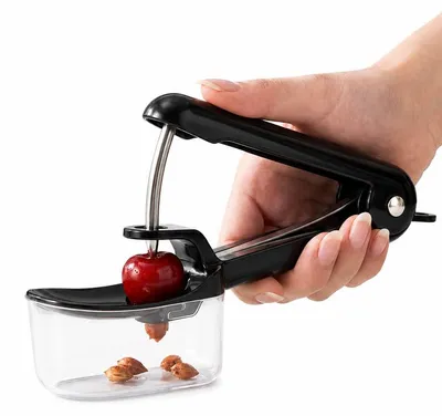 Produktbild von Kirschentkerner Obstentsteiner mit Auffangbehälter Druckmechanismus für Kirschen und kleine Steinfrüchte Schwarz