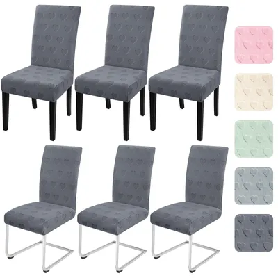 Produktbild von Set mit 6 universellen, elastischen Stuhlhussen für Esszimmerstühle