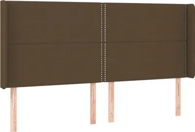 Produktbild von vidaXL Kopfteil mit Ohren Dunkelbraun 203x16x118/128 cm Stoff