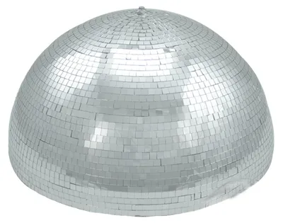 Spiegelkugel halb Halbkugel 50cm silber chrom- Diskokugel (Discokugel) Party Lichteffekt - Echtglas - mirrorball half safety silver chrome color