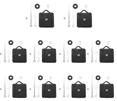 10er Set leises Quarz-Uhrwerk mit Zeigern, DIY-Reparatur-Kit