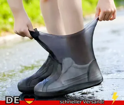 Produktbild von 1 Paar Wasserdichte Silikon-Überschuhe Lippenändige Gummi-Regenstiefel