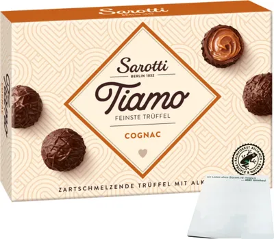 Produktbild von Sarotti Tiamo Cognac Sahne Trüffel  (125g Packung) + usy Block