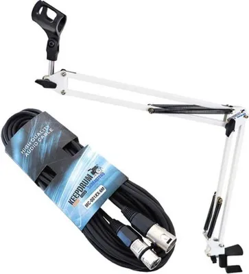 Produktbild von keepdrum NB35 WH Gelenkarm mit 6m XLR Mikrofonkabel