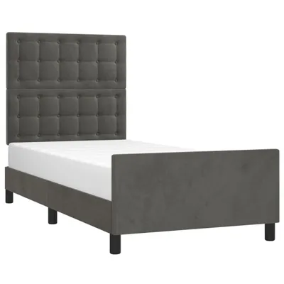 Image de vidaXL Cadre de lit sans matelas gris foncé 90x190 cm velours