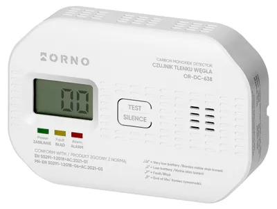 Produktbild von Kohlenmonoxidmelder mit LCD-Anzeige und batteriebetriebenem elektrochemischem Sensor