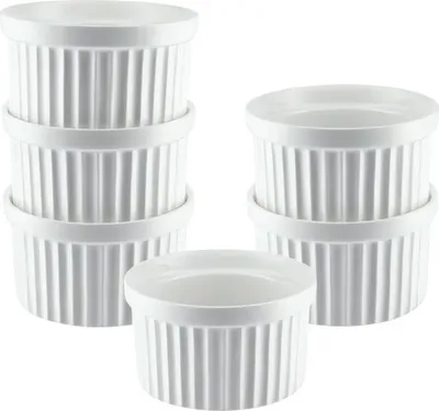 Image de Bol de cuisson en céramique, blanc, lot de 6