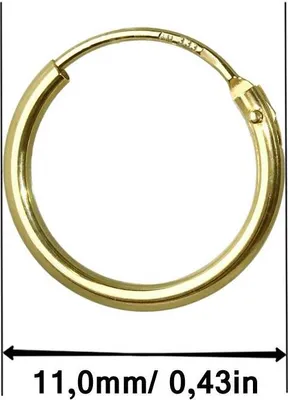 Produktbild von 2x Paar Herren Creole Echt Gold 333er Ohrring Ohrschmuck Ohrhänger 11mm 3752