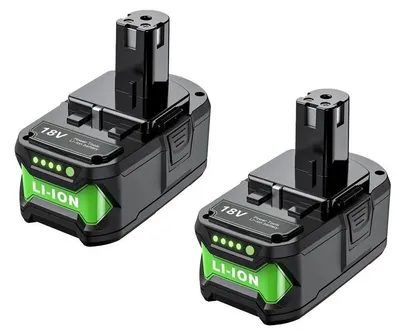 Image de Batterie de rechange, 8,0 Ah/9,0 Ah, 18 V, compatible avec Ryobi, lot de 2 batteries de 8 000 mAh