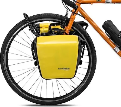 Immagine prodotto di ROCKBROS 1*Pannier rack pannier Borsa da bici 100% impermeabile, giallo, 12-16L