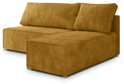Produktbild von Masseno Ecksofa BRISO P mit Schlaffunktion L-Form, Sofa mit Bettkasten, Wohnzimmersofa, Couch, Soffa, Bettsofa, Couchgarnitur- Gelb, POSO 01