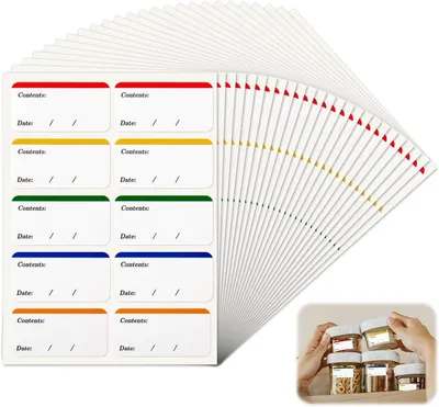 Immagine prodotto di Facili da rimuovere - Etichette autoadesive per vasetti - Riutilizzabili - Adatte per vasetti e contenitori (60 x 30 mm)