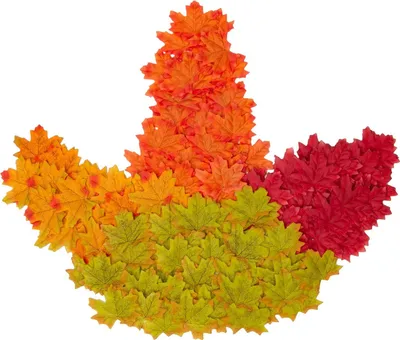 Produktbild von 400 Stück Künstliche Ahornblätter Herbstlaub Kunst Farben Simulation Ahornblatt Perfekte Herbst Dekoration,Herbst Hochzeit Dekorationen-4 Farben