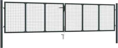 Image de vidaXL Portail de jardin en maille Acier galvanisé 400 x 150 cm Gris