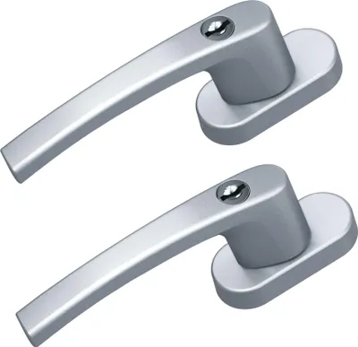 Produktbild von BASI - Fenstergriff - abschließbar - 2er Set - inkl. 1 Schlüssel je Fenstergriff - Gleichschließend - Alu Silber - 2er Set