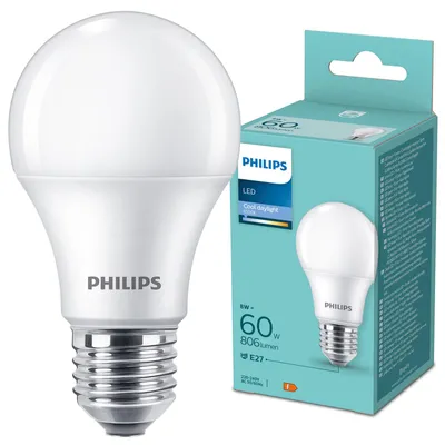 Produktbild von Philips Glühbirne, 8 W, 60 W, E27, 806 lm, 15000 h, Kühles Tageslicht
