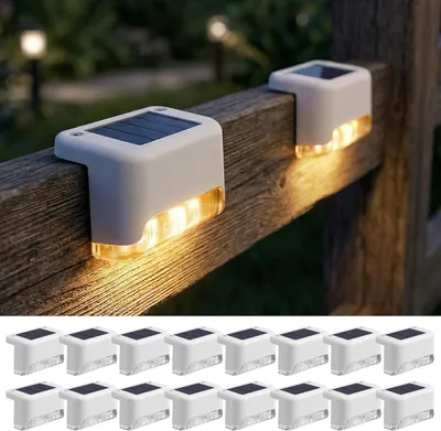 Productafbeelding van Zonnelampen voor buiten en tuin, 16 stuks trapverlichting op zonne-energie