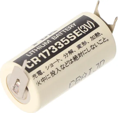 Produktbild von Sanyo Lithium Batterie CR17335 SE Size 2/3A, 3er Print Lötfahnen, Rastermaß 7,6mm