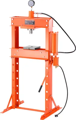 Immagine prodotto di Pressa idraulica pneumatica per officina VEVOR 20 t (telaio ad H) con piastra di pressatura e supporto triangolare, pressa idraulica regolabile sul pavimento del garage con valvola di scarico della pressione, adatta per piegare e raddrizzare