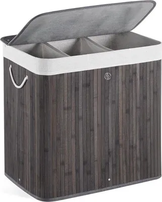 Immagine prodotto di Cestello per lavatrice a tre scomparti - Contenitore per il bucato a tre scomparti - Organizer per vestiti - Sacchetto per il bucato a tre scomparti
