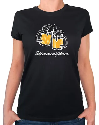 Produktbild von Huuraa Damen T-Shirt Stimmenführer Spielmannszug XXL Black Bio Baumwolle Fairtrade Damenshirt Geschenkidee