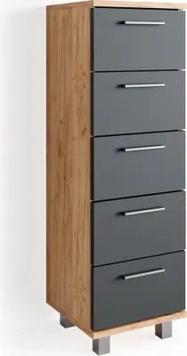 Obrázek produktu pro Vicco Skříňka do koupelny Ilias, 30 x 95 cm, Dub/Antracit