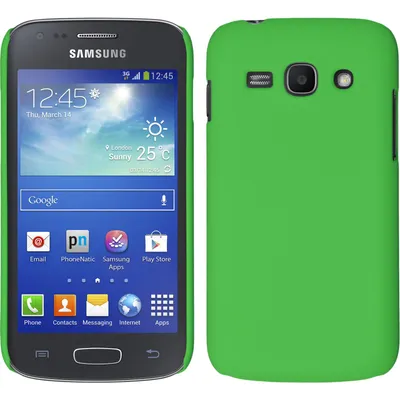 Produktbild von PhoneNatic Case kompatibel mit Samsung Galaxy Ace 3 - Hülle grün gummiert Hard-case + 2 Schutzfolien