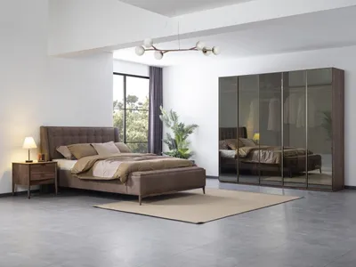 Produktbild von Bett Design Doppelbett Luxus Betten Polster Schlafzimmer Möbel Neu material holz