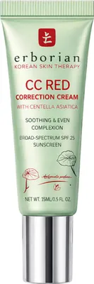 Produktbild von Erborian CC Red Correct, CC Creme, Frauen, normale Haut, Anti-Rötung, Röhre, AQUA/WATER - CYCLOMETHICONE – ETHYLHEXYL METHOXYCINNAMATE - DIPROPYLENE GLYCOL - GLYCERIN - ZINC...
